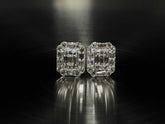 Mai 0.50-Carat Baguette Diamond Stud Earrings Set in Illusion Setting  in 18K White Gold